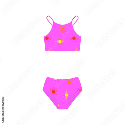 Vector bikini illustration kits. Women's swimming suits for summer vacation. Stylish bikini collection.