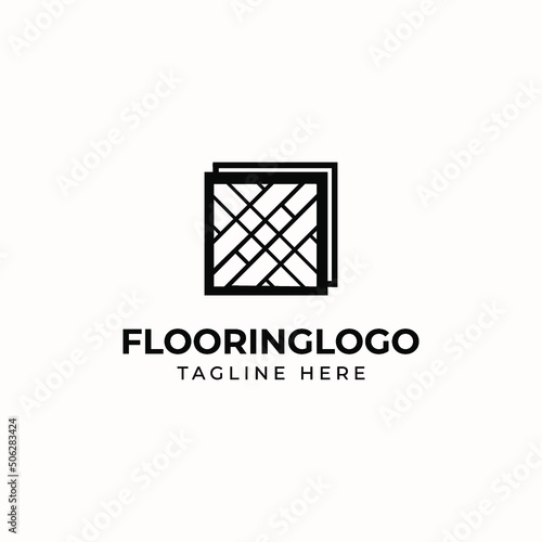 Floor parquet flooring hardwood granite tile logo vector 