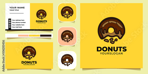 Piles of doughnuts logo designs inspiration, vector illustration Free Bundle Vector, Name Card Vector