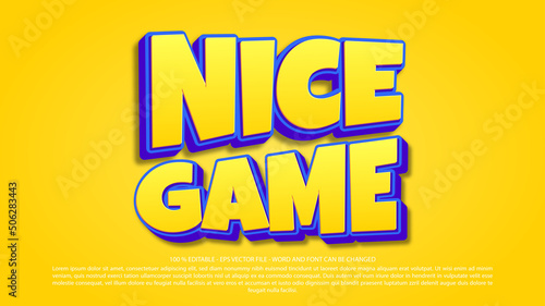 Nice game 3d style editable text effect 
