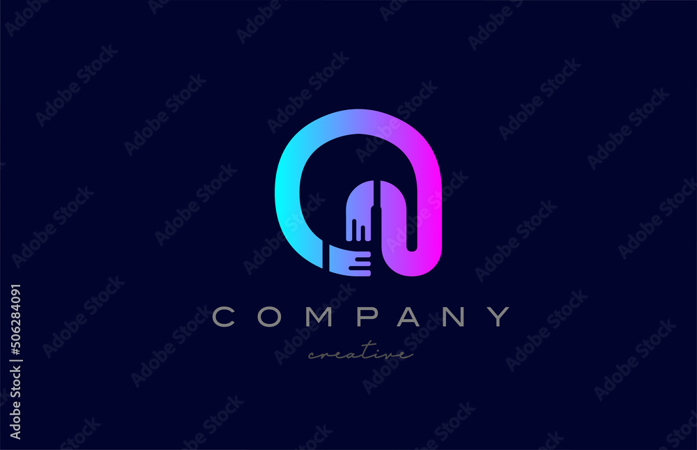 Q pink and blue alphabet letter logo icon design. Creative template suitable for a company or business Q pink and blue alphabet letter logo icon design. Creative template suitable for a company or business