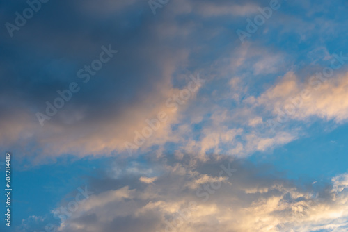 Fototapeta Naklejka Na Ścianę i Meble -  Spring nature, sky at sunset.