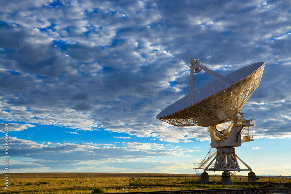 radio telescope at sunset radio telescope at sunset