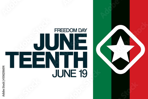 Juneteenth. June 19, Freedom Day. Vector illustration. Holiday poster.