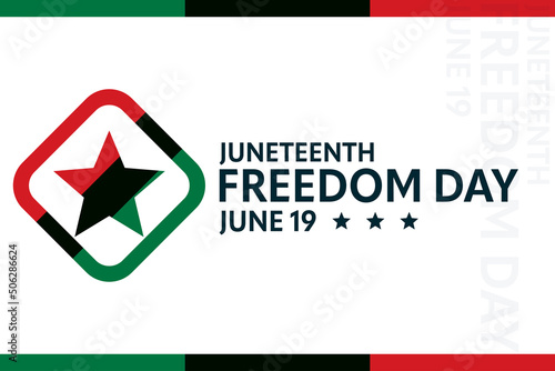 Juneteenth. June 19, Freedom Day. Vector illustration. Holiday poster.