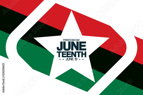 Juneteenth. June 19, Freedom Day. Vector illustration. Holiday poster.