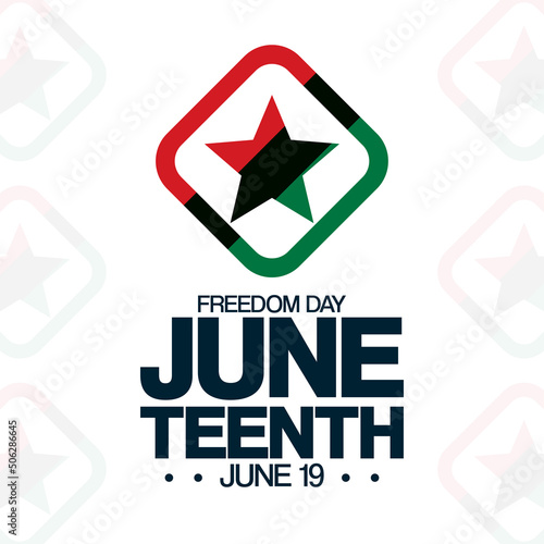 Juneteenth. June 19, Freedom Day. Vector illustration. Holiday poster.