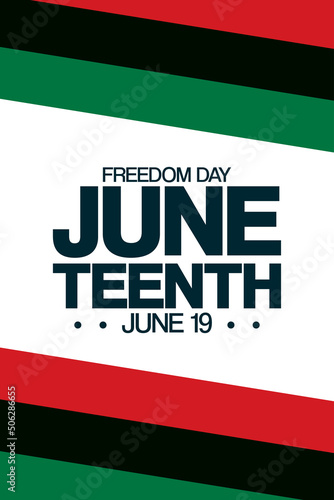 Juneteenth. June 19, Freedom Day. Vector illustration. Holiday poster.