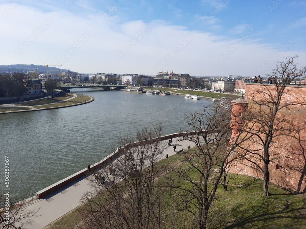 View of the river Visla, Krakow Poland