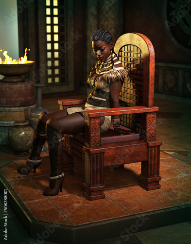 on the throne, 3d CG