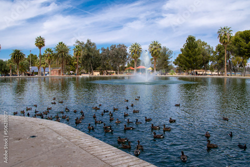 Fountain in Reid Park in Tucson, Arizona
