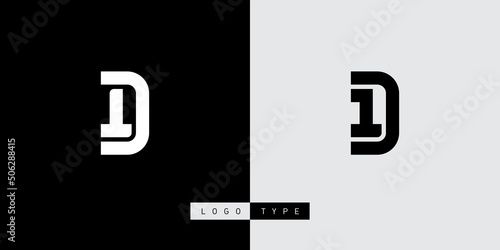 Letter D and number 1 logo. D1 or 1D  logotype. Vector design element or icon. photo
