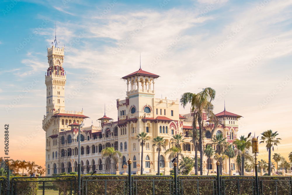 Fototapeta premium View of the Montaza Palace in Alexandria, Egypt