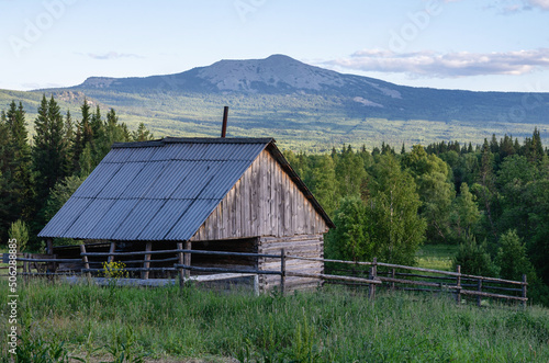 Fototapeta Naklejka Na Ścianę i Meble -  Ural Mountains, Zyuratkul National Park. The Gatehouse at the ranger station 