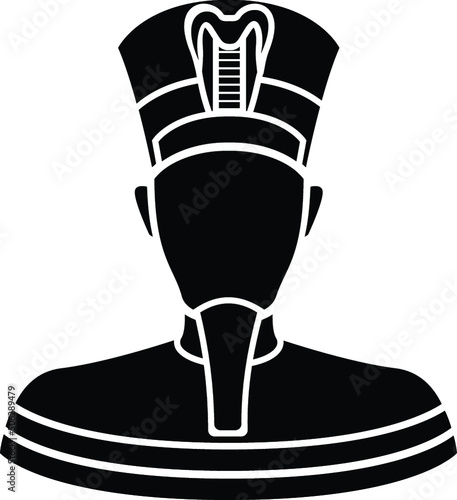 Tutankhamun Prince King Ruler Ancient Egypt Egyptian Nubian Black and White Design Vector Illustration