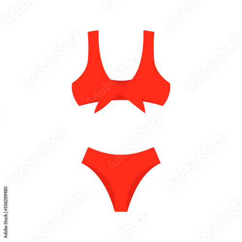 Vector bikini illustration kits. Women's swimming suits for summer vacation. Stylish bikini collection.