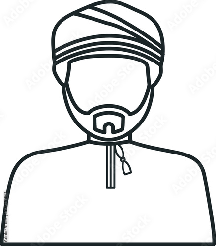 Omani Man wear Masar Vector
