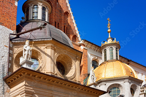 View of the Chapels of the Wawel Cathedral is a Roman Catholic cathedral situated on Wawel Hill in Krakow, Poland photo
