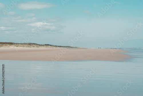 Sandy beach by the England's east coast, Mablethorpe, England, UK