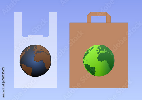 Bolsas de plástico vs bolsas de papel para la sostenibilidad del planeta Tierra