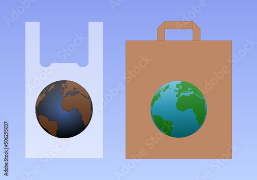 Bolsas de plástico vs bolsas de papel para la sostenibilidad del planeta Tierra