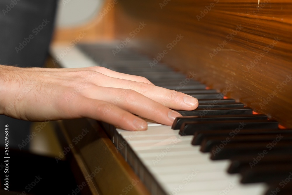 playing hands on Piano Keyboard hands on