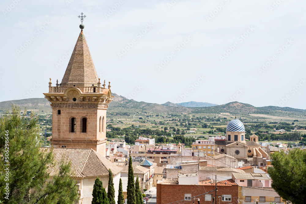 Old church and basilica of the Purisima in the city of Yecla, Murcia