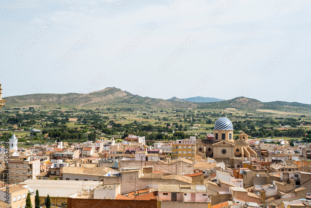 Old church and basilica of the Purisima in the city of Yecla, Murcia