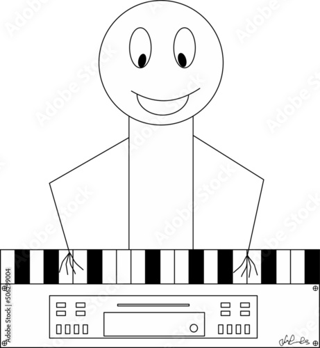 Man plays a musical instrument songs and melody