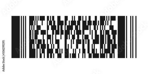 Stacked linear barcode. Code pattern, sample.