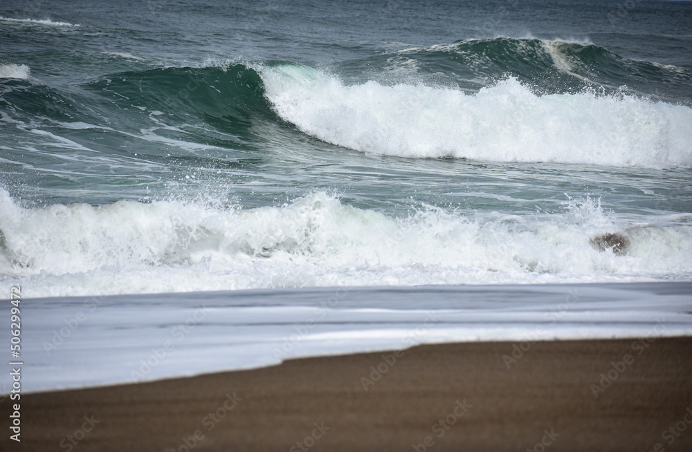 Beach Waves Close-Up on the West Coast
