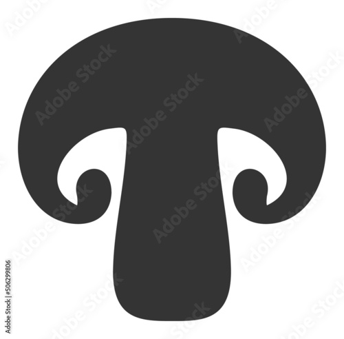 Champignon vector illustration. Flat illustration iconic design of champignon, isolated on a white background.