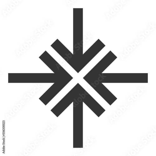 Collision arrows vector illustration. Flat illustration iconic design of collision arrows, isolated on a white background.