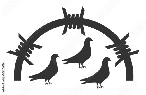Bird prison vector illustration. Flat illustration iconic design of bird prison, isolated on a white background.