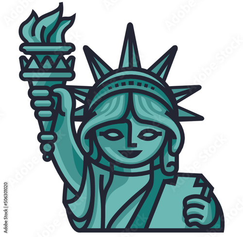 Lady Liberty Vector illustration icon 