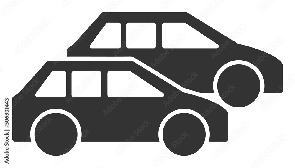 Cars vector illustration. Flat illustration iconic design of cars, isolated on a white background.