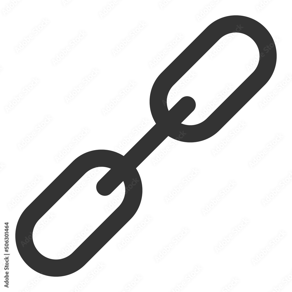 Chain link vector pictograph. Flat illustration iconic design of chain link, isolated on a white background. Chain link vector pictograph. Flat illustration iconic design of chain link, isolated on a white background.