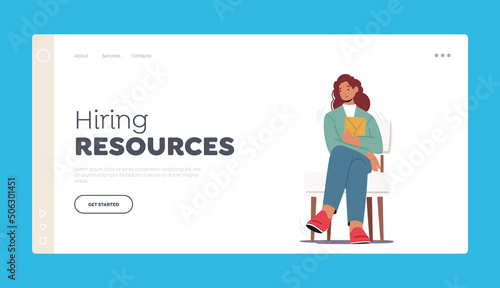 Work Hiring, Human Resources Concept for Landing Page Template. Hr Recruitment Concept. Candidate Woman with Cv