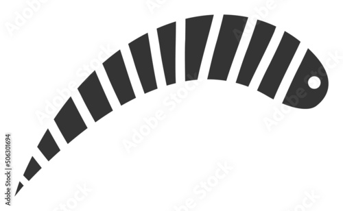 Worm vector illustration. Flat illustration iconic design of worm, isolated on a white background.