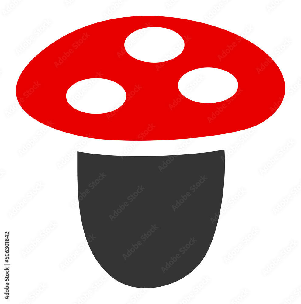 Mushroom vector illustration. Flat illustration iconic design of mushroom, isolated on a white background. Mushroom vector illustration. Flat illustration iconic design of mushroom, isolated on a white background.