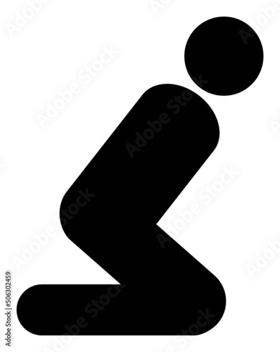 Praying man vector illustration. Flat illustration iconic design of praying man, isolated on a white background.