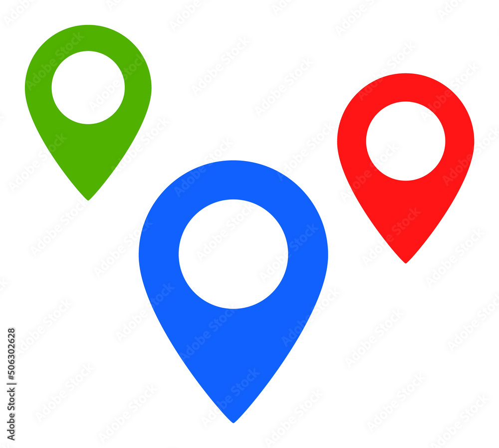 Map objects vector illustration. Flat illustration iconic design of map objects, isolated on a white background. Map objects vector illustration. Flat illustration iconic design of map objects, isolated on a white background.