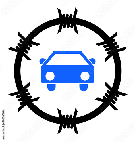 Car arrest vector illustration. Flat illustration iconic design of car arrest, isolated on a white background.