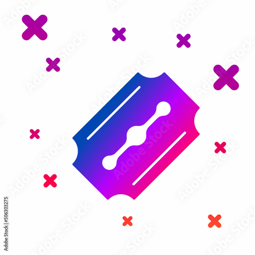 Color Blade razor icon isolated on white background. Gradient random dynamic shapes. Vector