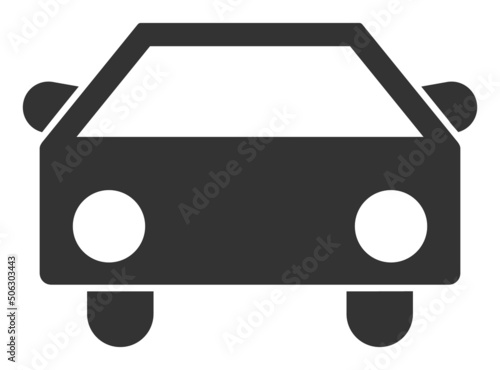 Car vector illustration. Flat illustration iconic design of car, isolated on a white background.