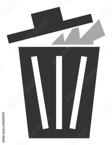 Office bucket vector illustration. Flat illustration iconic design of office bucket, isolated on a white background.