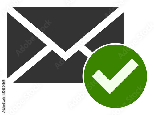 Valid letter vector illustration. Flat illustration iconic design of valid letter, isolated on a white background.