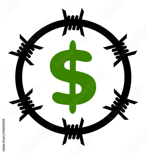 Bank jail vector illustration. Flat illustration iconic design of bank jail, isolated on a white background.