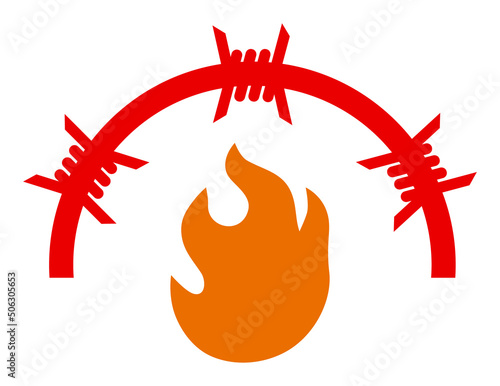 Fire jail vector illustration. Flat illustration iconic design of fire jail, isolated on a white background.