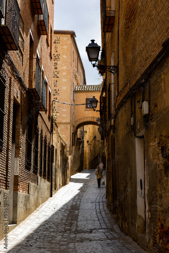 Architectural appearance of the streets of old Toledo, Spain